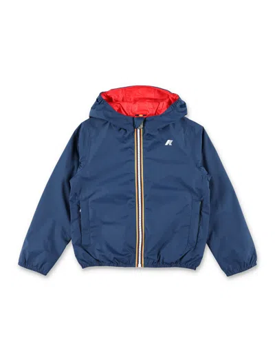 K-way Mini Reversible Waterproof Jacket For Boys In Blue