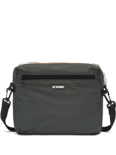 K-way Moire Messenger Bag In Gray