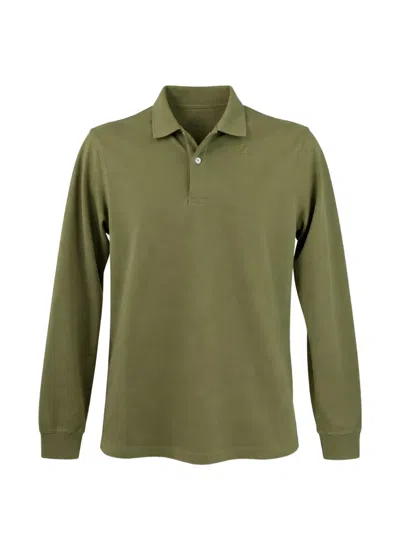 K-way Monju Long-sleeve Piqué Polo Shirt In Green