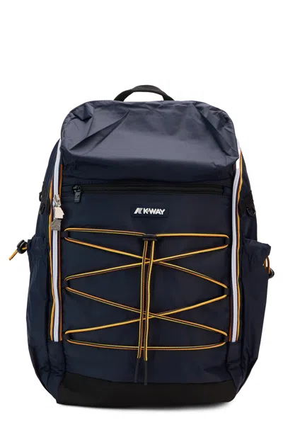 K-way Monte Limar Nylon Backpack With External Pockets In Blue