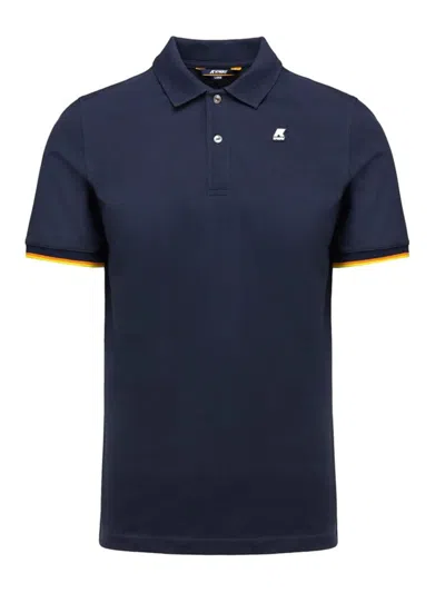 K-way Navy Blue Logo Polo