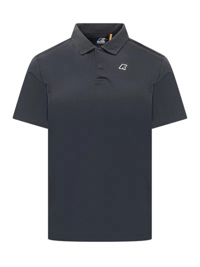 K-way Navy Blue Logo Polo