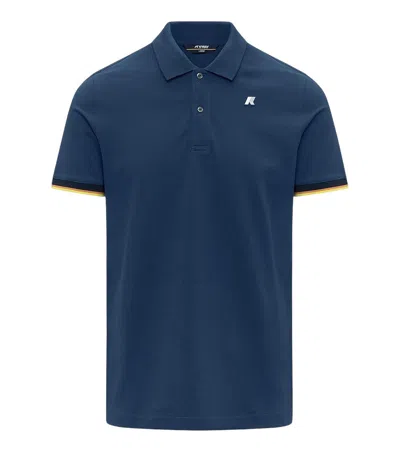 K-way Navy Blue Regular Polo In Multi