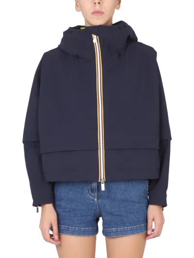 K-way Navy Blue Solid Hood Jacket