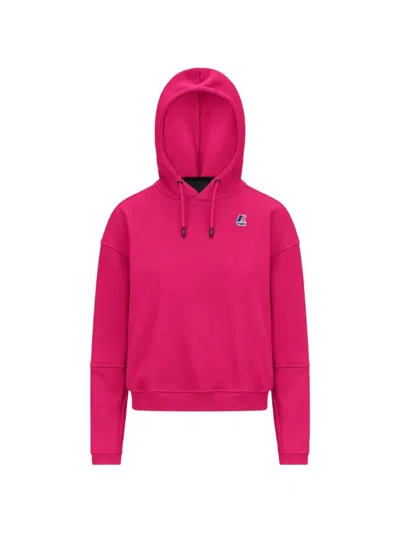 K-way Ninette Logo-print Drawstring Hoodie In Pink