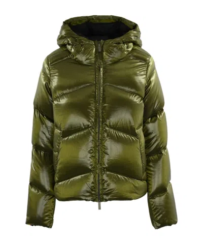 K-way Ninev Crystal Chintz Thermo Heavy Jacket In Green