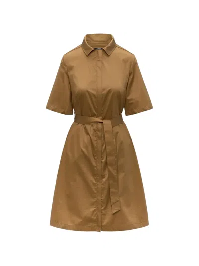 K-way Nouaille Belted Mini Dress In Brown