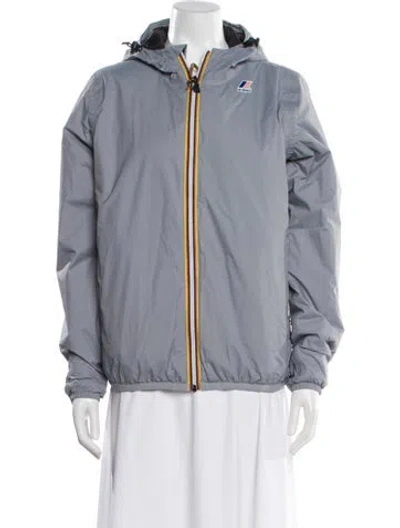 Pre-owned K-way Nylon Bomber Jacket W/ Tags In Gray