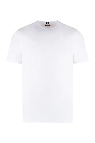 K-way Odom Letitrain Cotton Crew-neck T-shirt In White
