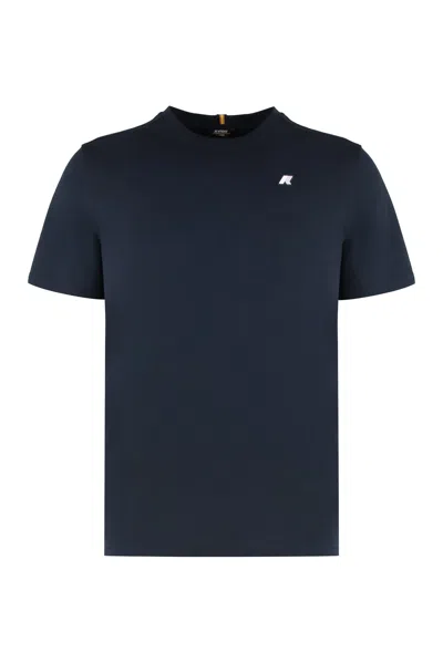K-way Odom Letitrain Cotton Crew-neck T-shirt In Blue