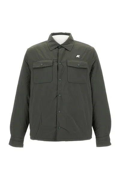 K-way Olive Green Umbert Nylon Jacket In Black