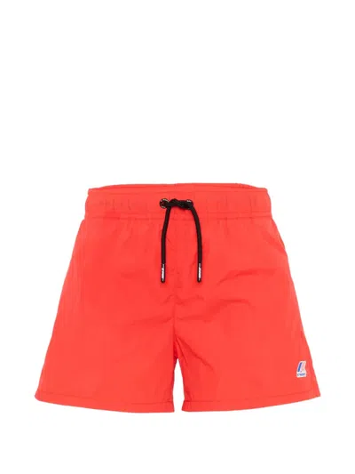 K-way Olivier Logo-patch Drawstring Swim Shorts In Black