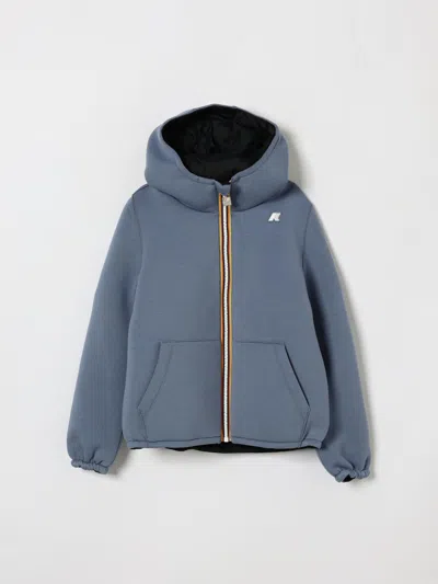 K-way Kids'  P. Jack Spacer Reversible Hooded Jacket For Boys With Logo In Blue