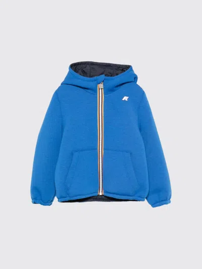 K-way Kids'  P. Jack Spacer Reversible Hooded Jacket For Boys With Logo In Blue
