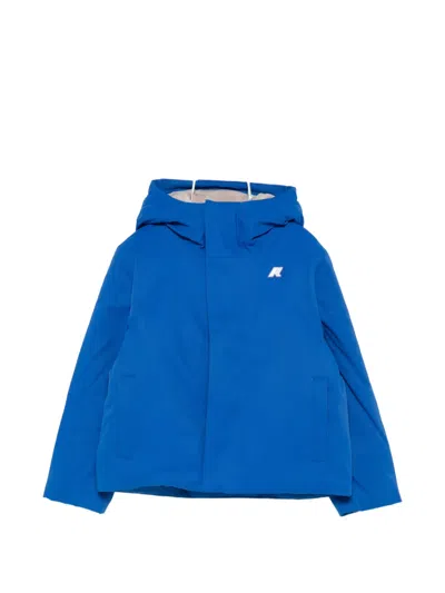 K-way Kids' P. Jacko Twill Marmotta Hooded Logo-patch Jacket In ブルー