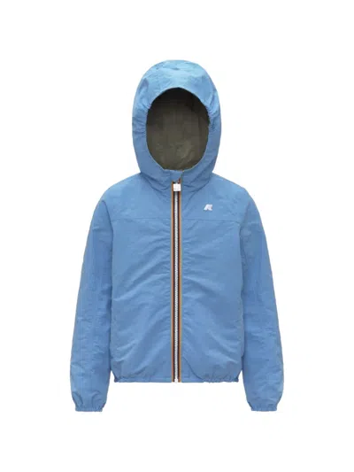 K-way Kids' P. Jake Hooded Zipped Jacket In Blue