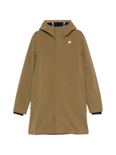 K-way Parka Lungo Thomas Bonded Da Uomo Impermeabile Con Cappuccio K Way