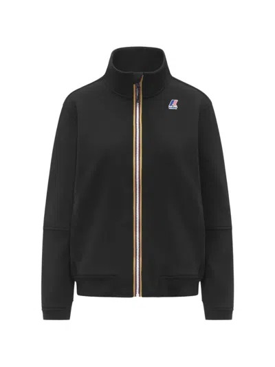 K-way Pepin High-neck Zip-up Sweatshirt In Black