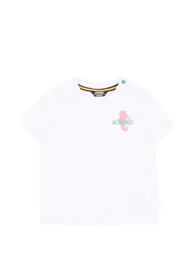 K-way Babies' Pete Seahorse-print T-shirt In White