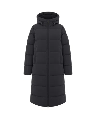 K-way Piumino Dina Shiny Nylon Fur Black In Blue