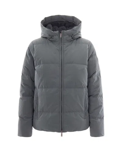 K-way Piumino Shiny Nylon Fur Green Balsam In Gray