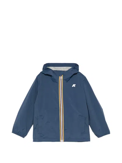K-way Kids' P.jack Hooded Zip Jacket In Blue