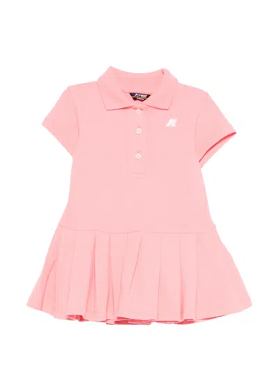 K-way Babies' Pleated Polo Dress In Pink
