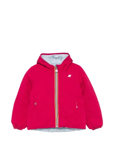 K-way Kids' P.lily St Thermo Hooded Logo-patch Jacket In Pink