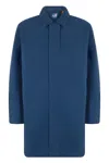 K-way Mini Technical Fabric Long Coat In Blue
