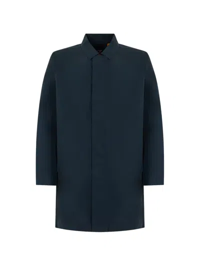 K-way Poirol Concealed-fastening Coat In Blue