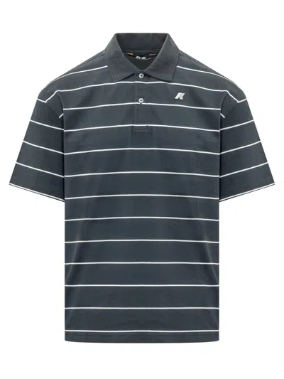 K-way Polo With Cut Sleeves In Blue Depth-white