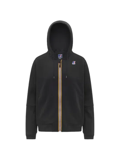 K-way Prosper Logo-patch Zip-up Hoodie In Black