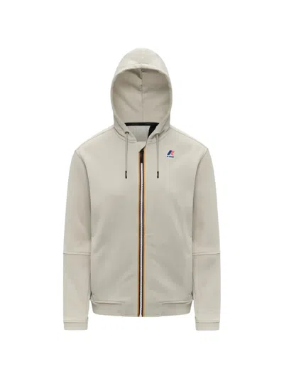 K-way Prosper Logo-print Zip-up Hoodie In Neutral