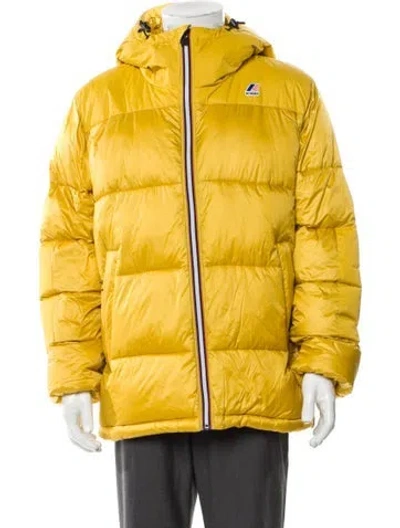 Pre-owned K-way Puffer Coat W/ Tags In Yellow