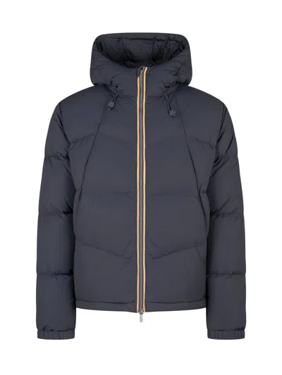 K-way Quill Fancy Nylon Down Jacket In Blue Depth