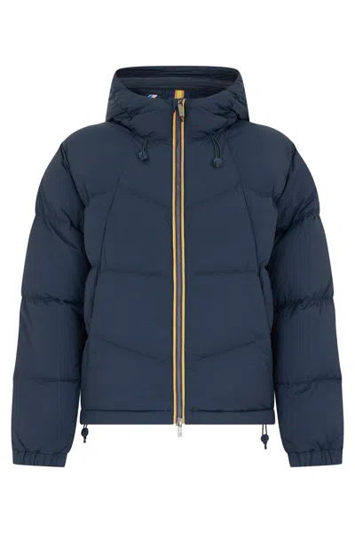 K-way Quill Fancy Nylon Down Jacket In Blue