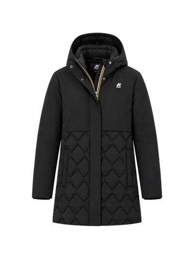 K-way Quilted Hooded Jacket In Black