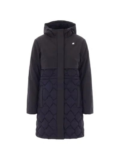 K-way Quilted Hooded Jacket In Black