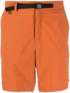K-way R&d Belted Nylon Shorts In Orange