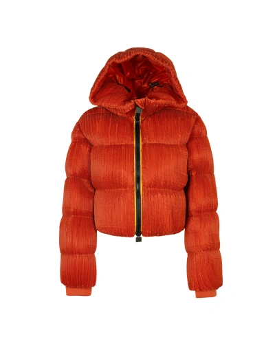 K-way R&d Brien Orange Pleated Jacket In Red