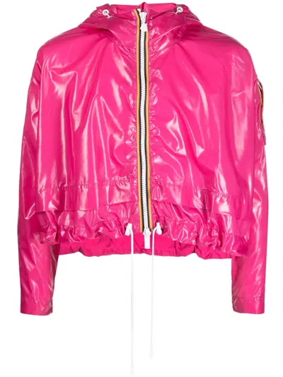 K-way R&d Cropped Windbreaker Jacket In Pink