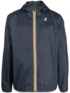 K-way R&d Le Vrai Logo-patch Hooded Jacket In Blue