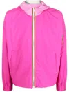 K-way R&d Striped-edge Hooded Jacket In Pink