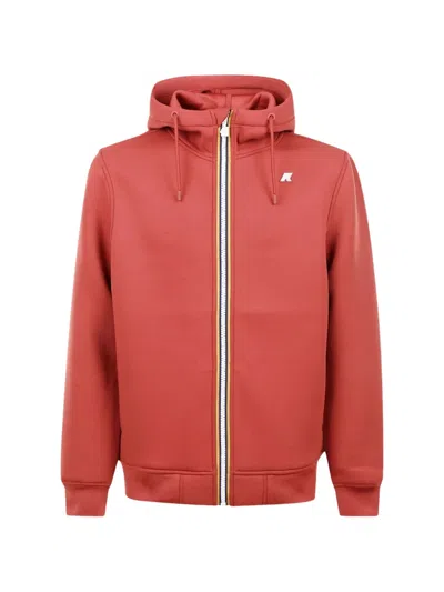 K-way Rainer Spacer Logo-patch Zip-up Hoodie In Brown