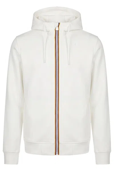 K-way Rainer White Lightweight Scuba Hooded Sweatshirt