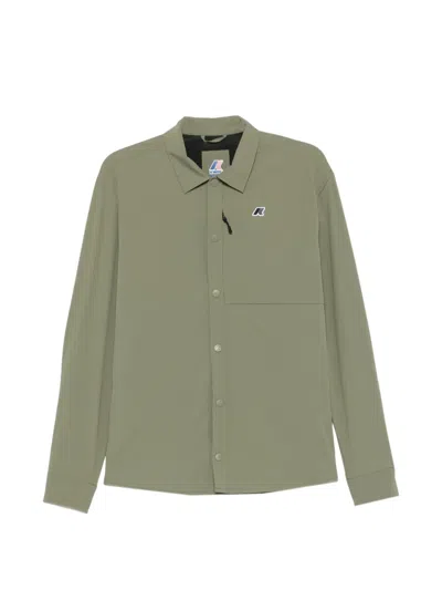 K-way Recher Logo-patch Zip-pocket Jacket In Green