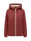 K-way Red Solid Hood Jacket In Red