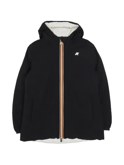 K-way Kids' Reversible Hooded Jacket In Black