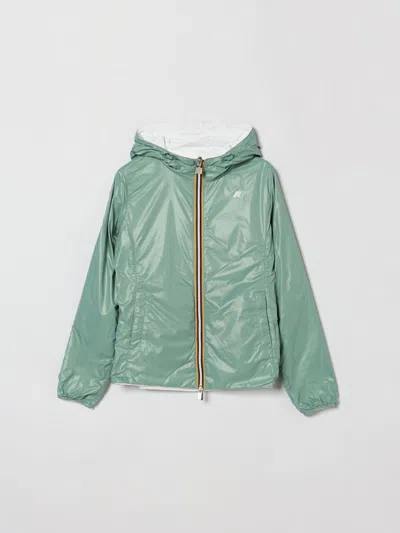 K-way Kids'  Reversible Hooded Jacket In Green