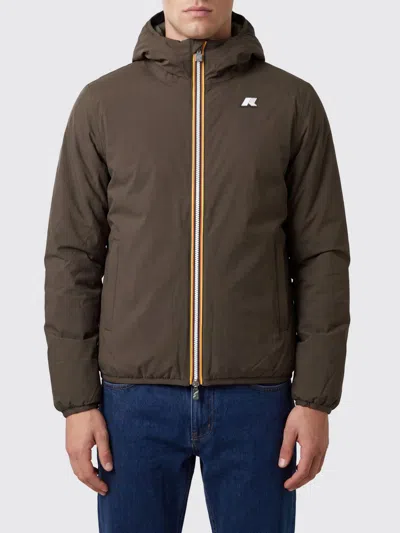 K-way Reversible Hooded Windbreaker In Recycled Nylon In Brown